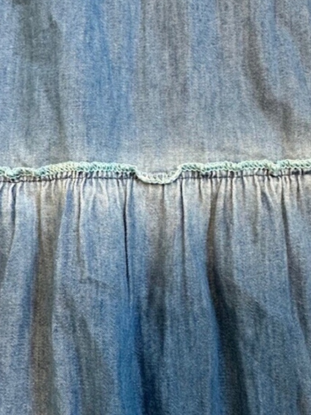 Anthropologie Lapis Tiered Denim Maxi Dress Large - Picture 8 of 14